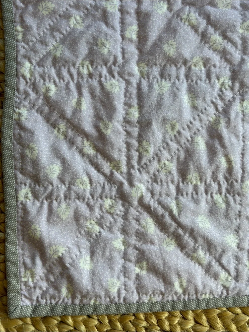 Handmade‎ Baby E is for Elephant Quilt or play blanket 50x39 Pink & Gray